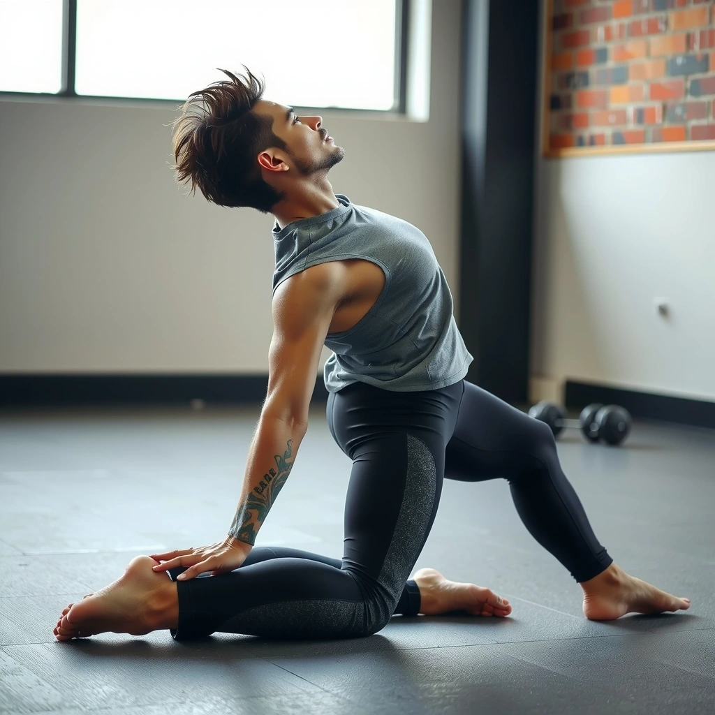 Person stretching for mobility training