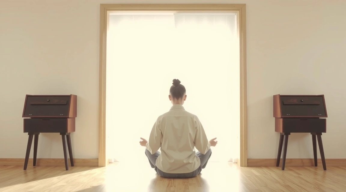 Image of a person meditating, symbolizing privacy and peace