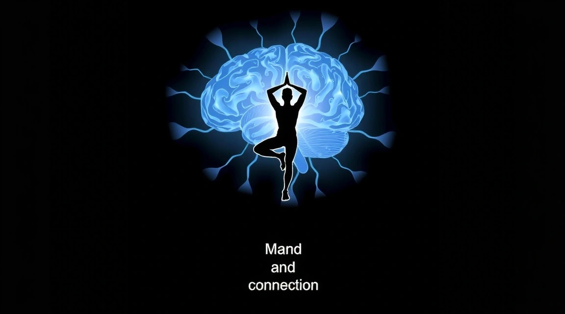 Brain scan with yoga pose overlay